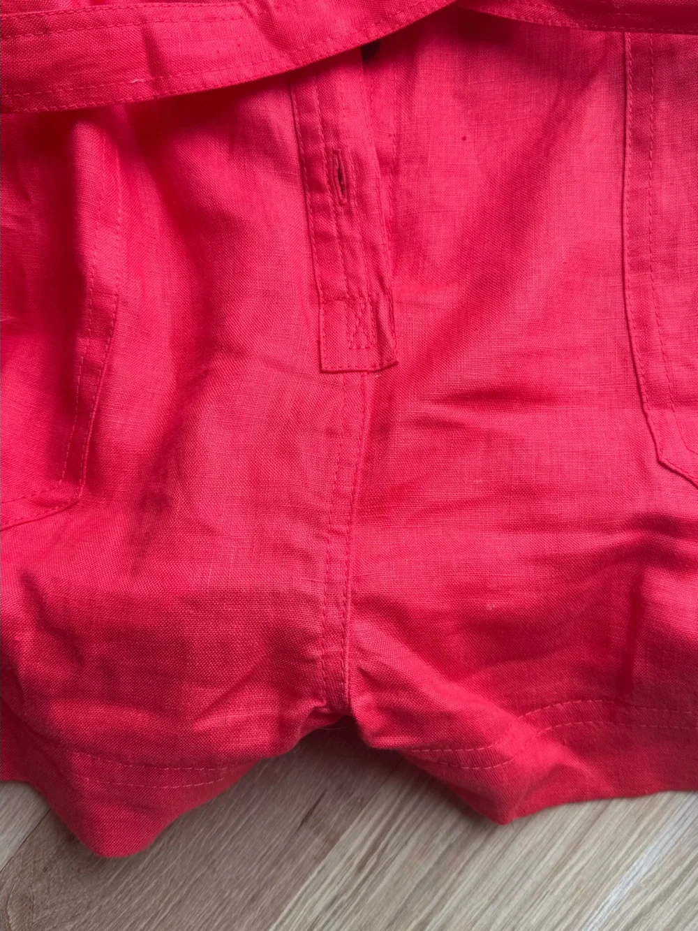 Banana Republic Short Sleeve Linen Romper with Waist Belt